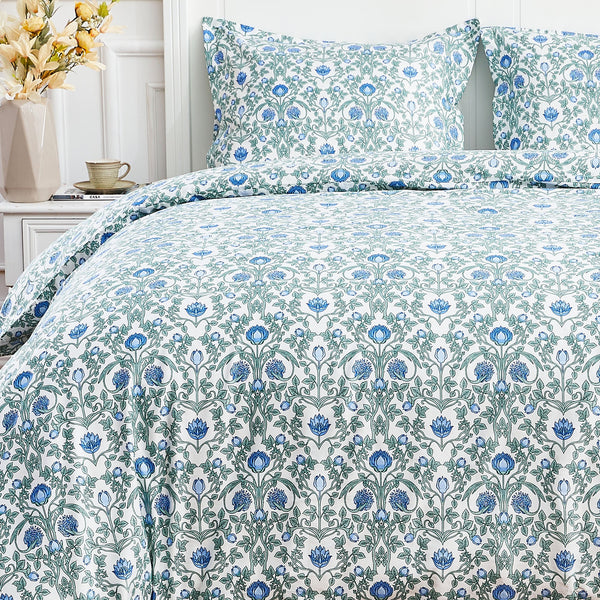 Arts & Crafts Floral Printed Duvet Set