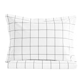 Grid Printed Cotton Percale Duvet Set