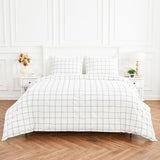 Grid Printed Cotton Percale Duvet Set