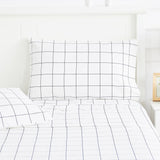 Grid Printed Cotton Percale Pillowcases