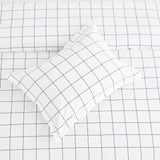 Grid Printed Cotton Percale Duvet Set