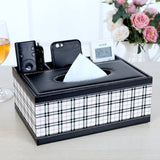 Multifunctional leather tissue box