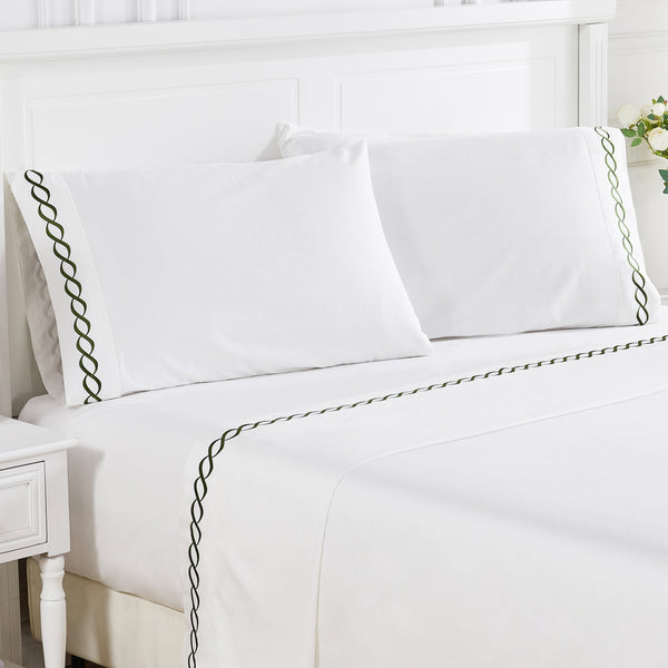 600 Thread Count Rope Embroidered Sheet Set