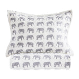 Elephants Cotton Flannel Quilt Set