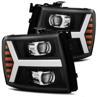 AlphaRex 07-13 Chevrolet Silverado PRO-Series Halogen Projector Headlights Black