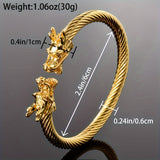 Double Dragon Copper Bracelet – Rock & Hip-Hop Style, Unisex