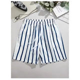 Hawaiian Beach Board Shorts For Men 3D Striped Design