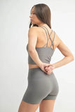 MONO B Venice Cloud Light Crisscross Sports Bra