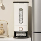 25LBS Vertical Rice Dispenser With Dustproof Lid Large Capacity Grain Storage Container With Measuring Cup Built-In