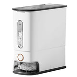 25LBS Vertical Rice Dispenser With Dustproof Lid Large Capacity Grain Storage Container With Measuring Cup Built-In