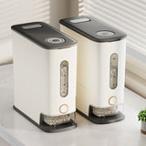 25LBS Vertical Rice Dispenser With Dustproof Lid Large Capacity Grain Storage Container With Measuring Cup Built-In