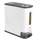 25LBS Vertical Rice Dispenser With Dustproof Lid Large Capacity Grain Storage Container With Measuring Cup Built-In