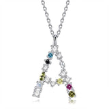 26 Alphabet Necklaces Opal Zirconia 925 Sterling Silver Necklace