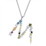 26 Alphabet Necklaces Opal Zirconia 925 Sterling Silver Necklace