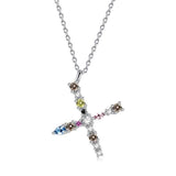 26 Alphabet Necklaces Opal Zirconia 925 Sterling Silver Necklace