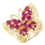 3.08 Carat Genuine Ruby .925 Sterling Silver Ring