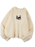 Womens Casual Sweatshirt With Print Cozy Hoodie For Fall Soft Wool Blend