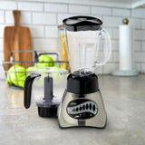 Oster Classic Series 16-Speed Blender Plus Food Chopper Glass Jar Brushed Nickel