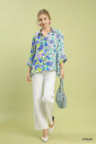 Umgee Mixed Floral Oversized Button Down Shirt