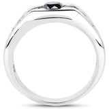 0.74 Carat Genuine Black Diamond .925 Sterling Silver Ring