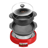 Korean Electric Hot Pot with Non-Stick Grill and Steamer