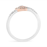 14K Rose Gold Plated and White .925 Sterling Silver 1/5 Cttw Round-Cut Diamond Open Heart Promise Ring (I-J Color, I2-I3 Clarity) - Ring Size 7