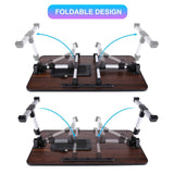 26.6 Foldable Adjustable Laptop Tray Stand Desk with CPU Cooling Fans & Mouse Pad