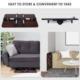 26.6 Foldable Adjustable Laptop Tray Stand Desk with CPU Cooling Fans & Mouse Pad