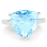 9.00 Carat Genuine Blue Topaz .925 Sterling Silver Ring