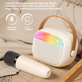 KP-K08 Bluetooth Karaoke Speaker In Stock Features RGB Ambient Lighting Long Battery Life And Powerful Bass Includes Two Microphones A Best-selling Item