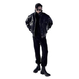 Jacket Leather Coat Autumn And Winter Men's Coat Trendy Handsome Fleece Thickened Pilot Motorcycle Plus Size