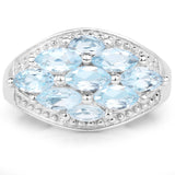 2.50 Carat Genuine  Blue Topaz .925 Sterling Silver Ring