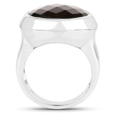 7.90 Carat Genuine Smoky Quartz .925 Sterling Silver Ring