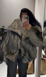 Winter Plush Coat Fashion Warm Thicken Fluffy Lapel Jacket Outwear Casual Long Sleeve Tops Womens Clothing
