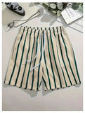 Hawaiian Beach Board Shorts For Men 3D Striped Design