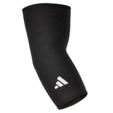 adidas Elbow Support Sleeve - Seamless and Smooth Elbow Support for Training Competitions and General Fitness - Ergonomic Design Nylon Trim - Durable & Breathable - Black (Red Logo) Large