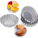 Stainless Steel Egg Tart Cake Mold Cups With Lace Edges For Coconut Egg Tarts