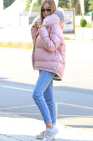 ⇆ Nicole Genuine Polar Fox Reversible Down Coat