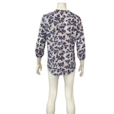 CandE White Floral Crepe Blouson Peasant Top sz Medium