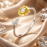 925 Sterling Silver Ring with Pavé Setting CZ, 0.1cm Width, Flower Design for Women