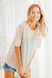 Heimish Full Size Contrast Round Neck Short Sleeve T-Shirt Plus Size