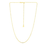 14k Yellow Gold Adjustable Sparkle Chain 1.5mm