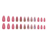 Almond Double French Fake Nails