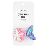 Eklips Oyster and Fish Tail Hair Clips for Kids 2-Pack