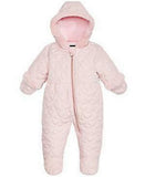 S Rothschild & Co Baby Girls Hooded Quilted-Heart Footed Pram, Size 6/9 Months