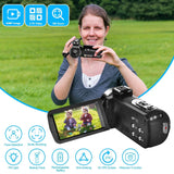 2.7K Camcorder 42MP 18x Zoom Digital Video Camera with 270° Rotating IPS Screen