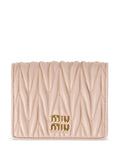 Miu Miu Women Small Matelassé Nappa Leather Wallet With Snap Closure