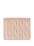 Miu Miu Women Small Matelassé Nappa Leather Wallet With Snap Closure
