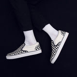 Korean version of casual wild students low to help men's shoes Harajuku ulzzang lattice one pedal men canvas shoes lazy