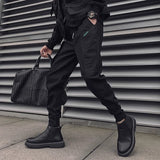 Mens Fleece-Lined Extra-Thick Slim-Fit Cargo Pants With Drawstring Hems